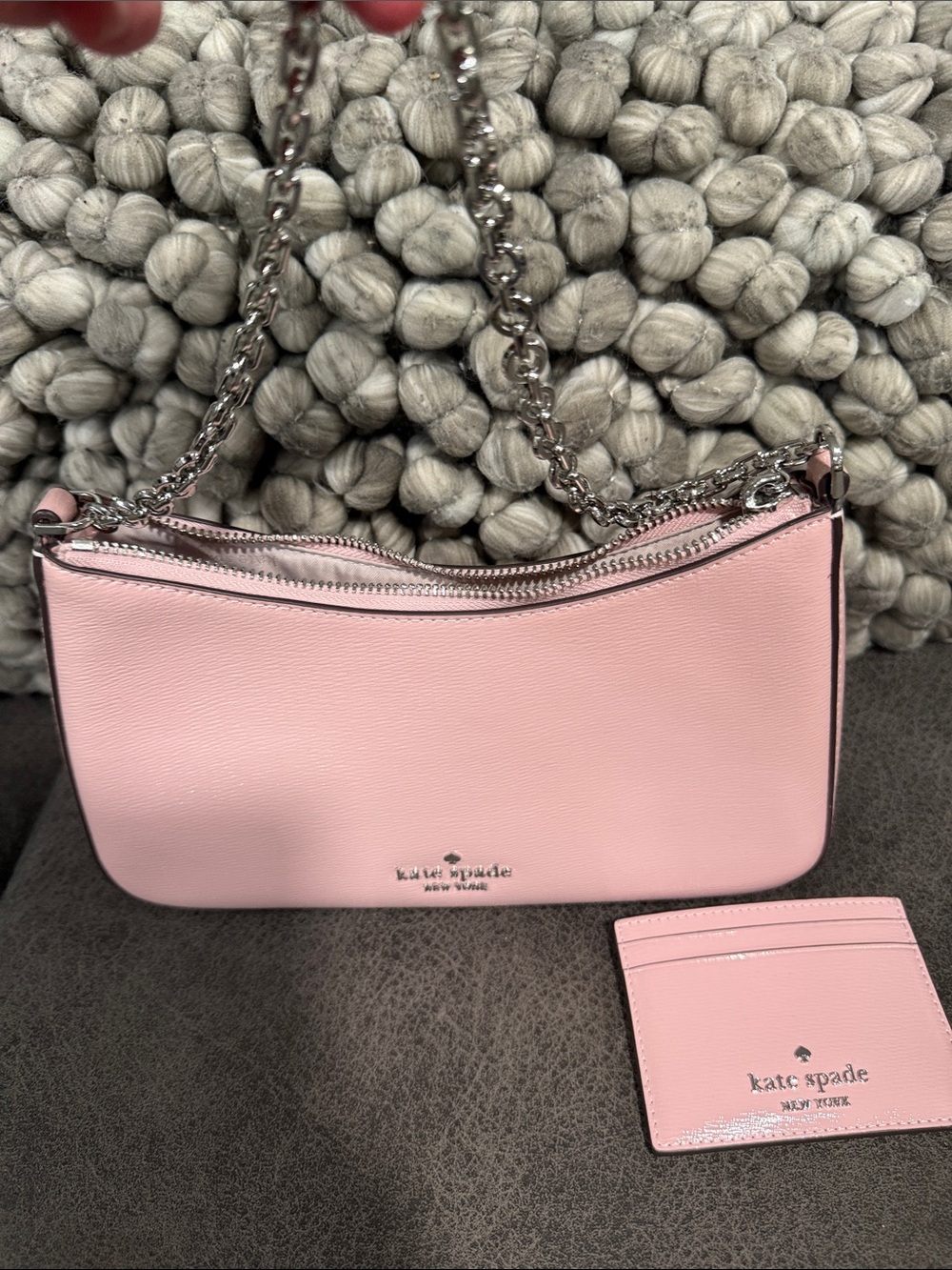 Kate Spade New York Pink Chain Shoulder Bag & Matching Cardholder Set